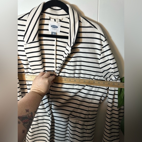 Old Navy Black and White Striped Blazer Women’s Size XXL - Picture 7 of 9